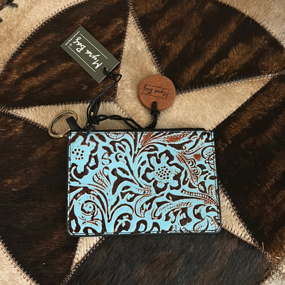 Myra bag hand-tooled, leather credit card holder!